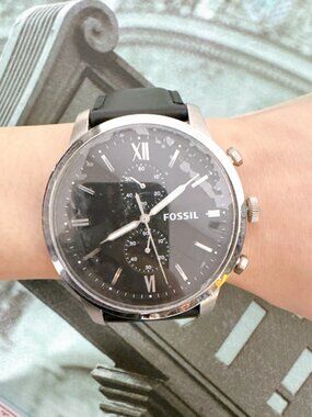 Fossil FS5548 Townsman Chronograph Black Leather Watch